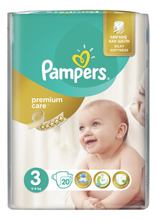 Подгузники Pampers Premium Care 3 (5-9 кг), 20 шт.