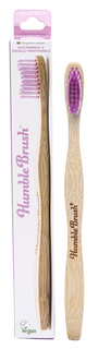 Зубная щетка для взрослых HUMBLE BRUSH из бамбука, фиолетовая щетина средней жесткости