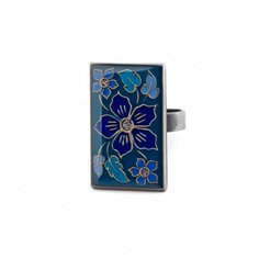Кольцо из бижутерного сплава/бронзы с эмалью Clara Bijoux K28004.4 BL