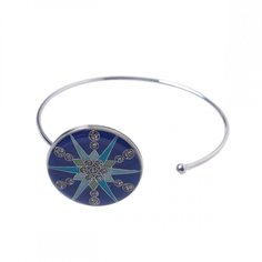 Браслет из бижутерного сплава/бронзы с эмалью Clara Bijoux C77375-5 BL