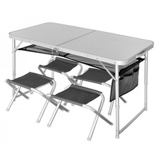 Туристический стол со стульями Norfin Runn NF white/silver