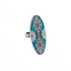 Кольцо из бижутерного сплава/бронзы с эмалью Clara Bijoux K74381 BL