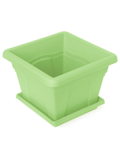 Горшок Martika "Квадро" с поддоном 1.48л 16х16см салатовый