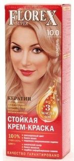 Florex-Super NEW КЕРАТИН Краска для волос 10.0 шампань