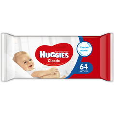Детские влажные салфетки Huggies Classic, 64 шт.