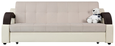 Диван тканевый прямой Мадрид Velure бежевый (Велюр + Экокожа) D1 Furniture