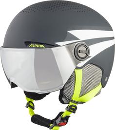 Горнолыжный шлем Alpina Zupo Visor 2021, charcoal/neon matt, S