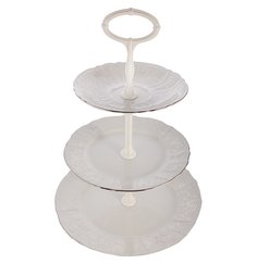 Этажерка 3-х ярусная Thun "Бернадотт /Платиновый узор" (25 х 19 х 15,5 см) белый стержень