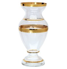 Ваза для цветов 30 см Bohemia "Матовая полоса /золото" / 133055