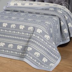 Покрывало Жаккардовое Сафари серая 180х235 Двуспальное 100% Хлопок АРТ ДИЗАЙН