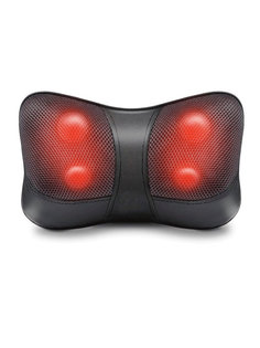 Массажная роликовая подушка с ИК-прогревом Massager Pillow FITSTUDIO (2 режима, черная) Family Shop