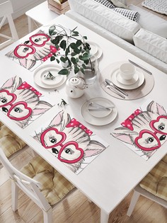 Сервировочные салфетки JoyArty "Очки кошачьей любви" (32х46 см, 4 шт.)