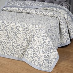 Покрывало Жаккардовое Богдана серая 220х235 Евростандарт 100% Хлопок АРТ ДИЗАЙН