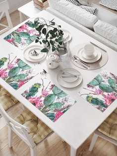 Сервировочные салфетки JoyArty "Акварель кактусовых цветов" (32х46 см, 4 шт.)