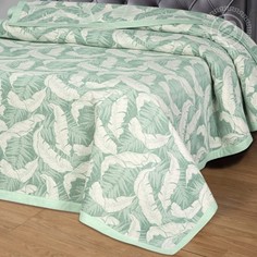 Покрывало Жаккардовое Злата зеленая 220х235 Евростандарт 100% Хлопок АРТ ДИЗАЙН