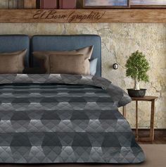 Покрывало стеганое "Watson" (180х210) El Born Graphite 2-спальное Тейковский ХБК