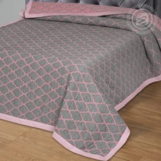 Покрывало Жаккардовое Альмира серо-розовая 180х235 Двуспальное 100% Хлопок АРТ ДИЗАЙН
