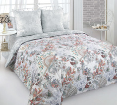 Простыня 220х240 (евро) "Шелковый веер 1 сер" Текс-Дизайн