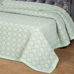 Покрывало Жаккардовое "Гертруда зеленая" 240х235 Евро Макси 100% Хлопок АРТ ДИЗАЙН