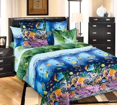 Постельное белье Mercury Home «Глубины океана» 1.5 СП Перкаль