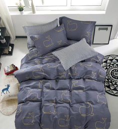 Постельное белье Mercury Home «Киты» Евро Макси Сатин