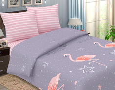 Постельное белье Mercury Home «Розовый фламинго» Евро Макси Поплин