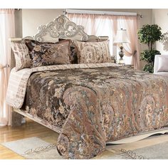 Стеганное покрывало Текс-Дизайн 160x210 см перкаль Музей бежевый