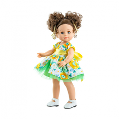 Кукла Paola Reina Soy Tu Эмили в цветочном платье с желтым поясом, 42 см 06033