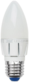 Лампа светодиодная (07899) E27 6W 4500K свеча матовая LED-C37-6W/NW/E27/FR ALP01WH Uniel