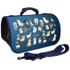 Сумка-переноска для переноски собак FOXIE Dogs 50x25x28см синий