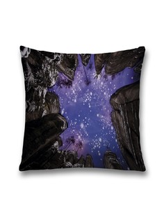 Наволочка декоративная JoyArty "Ночное небо над небоскребами" на молнии, 45x45 см