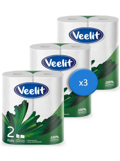 Бумажные полотенца VEELIT Comfort из первичной целлюлозы 6 рулонов
