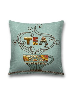 Наволочка декоративная JoyArty "Чашка чая" на молнии, 45x45 см