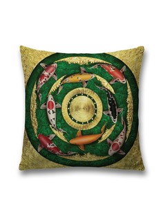 Наволочка декоративная JoyArty "Рыбный ритуал" на молнии, 45x45 см