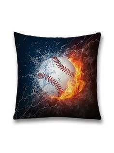 Наволочка декоративная JoyArty "Бейсбольная стихия" на молнии, 45x45 см