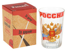 Гранёный стакан "Россия" (270 мл) No Brand