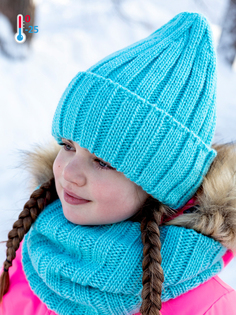 Комплект шапка и снуд NIKASTYLE 12з14821 бирюзовый р.50-54