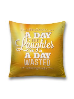 Наволочка декоративная JoyArty "Без смеха день потерян" на молнии, 45x45 см