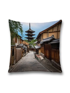 Наволочка декоративная JoyArty "Храмовая улица" на молнии, 45x45 см