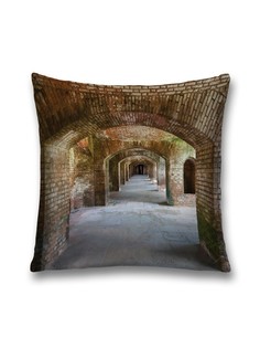 Наволочка декоративная JoyArty "Кирпичные коридоры" на молнии, 45x45 см