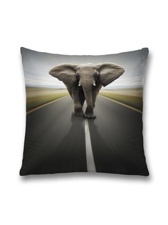 Наволочка декоративная JoyArty "Слон на асфальте" на молнии, 45x45 см