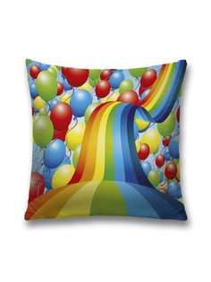 Наволочка декоративная JoyArty "Радужная дорога" на молнии, 45x45 см