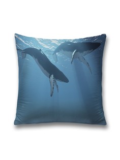 Наволочка декоративная JoyArty "Пара китов" на молнии, 45x45 см