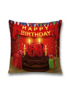 Наволочка декоративная JoyArty "Торт на 58-летие" на молнии, 45x45 см