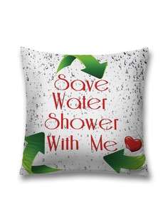 Наволочка декоративная JoyArty "Берегите воду" на молнии, 45x45 см