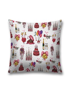 Наволочка декоративная JoyArty "Подарки на свадьбу" на молнии, 45x45 см