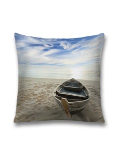Наволочка декоративная JoyArty "Лодочка у моря" на молнии, 45x45 см