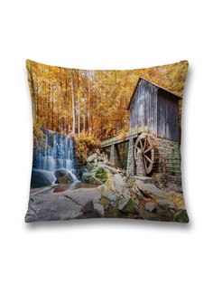Наволочка декоративная JoyArty "Водная мельница" на молнии, 45x45 см