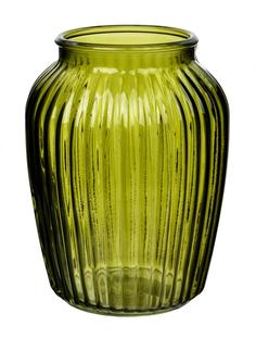 NinaGlass Ваза для цветов NinaGlass Луана, зеленая, высота 19,5 см