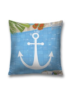 Наволочка декоративная JoyArty "Якорь в бассейне" на молнии, 45x45 см